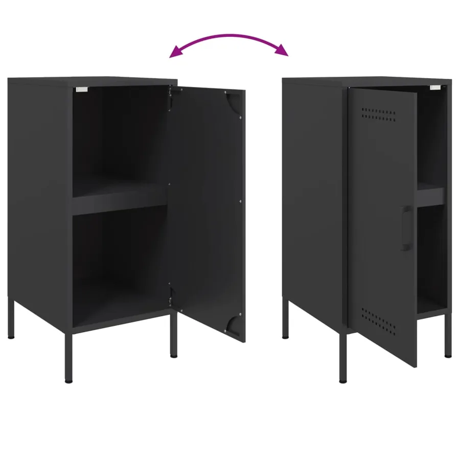 Buffets 2 pcs noir 36x39x79 cm acier - 11