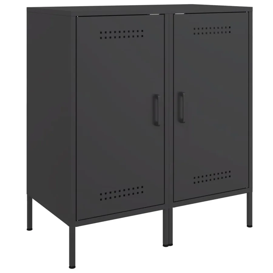 Buffets 2 pcs noir 36x39x79 cm acier - 2