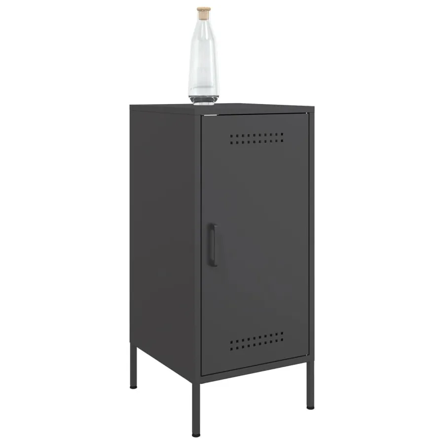 Buffets 2 pcs noir 36x39x79 cm acier - 4