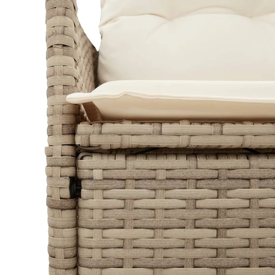 Ensemble à manger de jardin et coussins 7 pcs beige poly rotin - 6