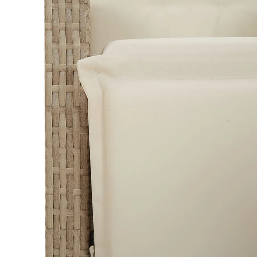 Ensemble à manger de jardin et coussins 7 pcs beige poly rotin - 8