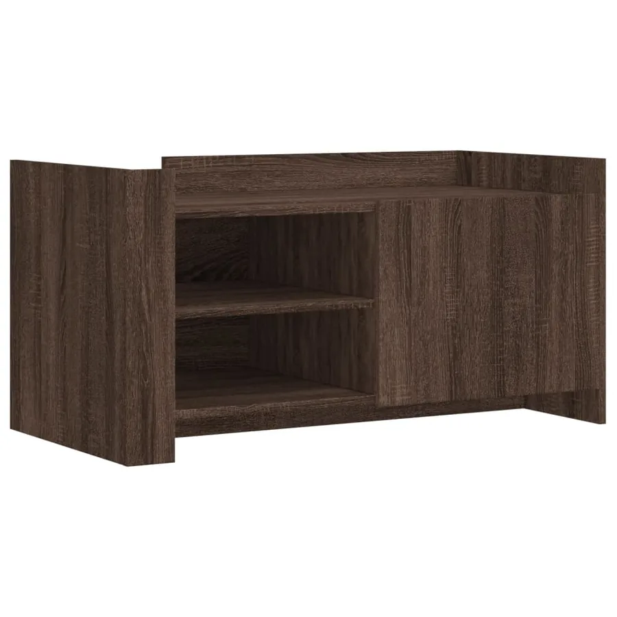 Table basse chêne marron 100x50x50 cm bois d'ingénierie - 2