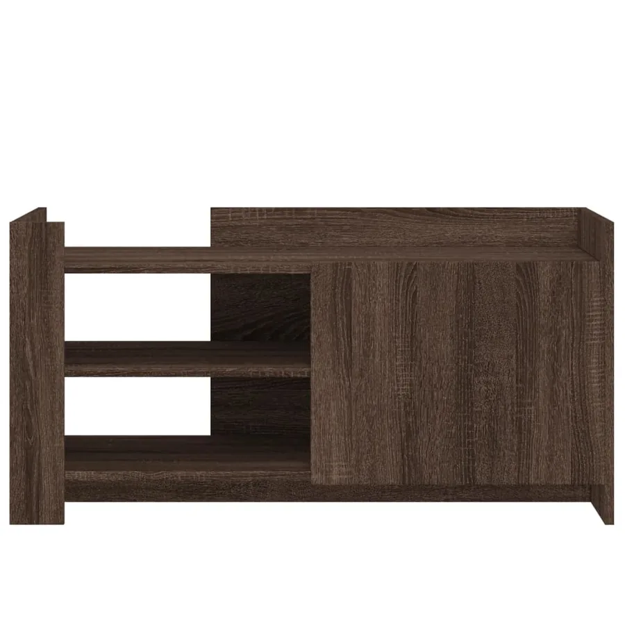 Table basse chêne marron 100x50x50 cm bois d'ingénierie - 4