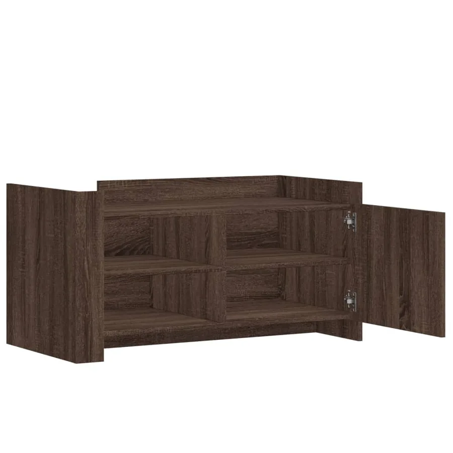 Table basse chêne marron 100x50x50 cm bois d'ingénierie - 7