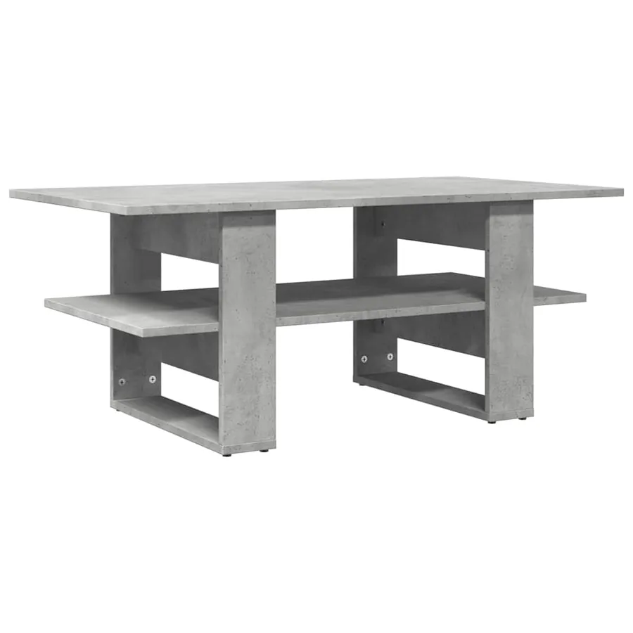 Table basse gris béton 102x55x42 cm bois d'ingénierie - 2