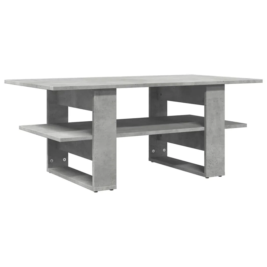 Table basse gris béton 102x55x42 cm bois d'ingénierie - 5