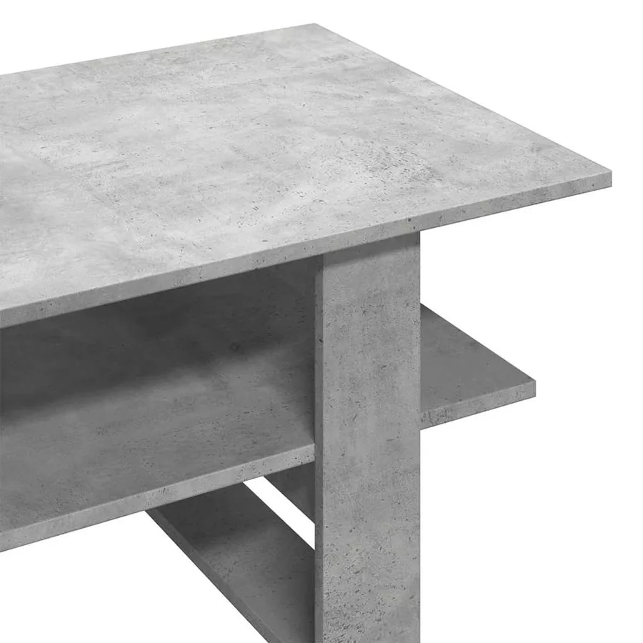 Table basse gris béton 102x55x42 cm bois d'ingénierie - 6