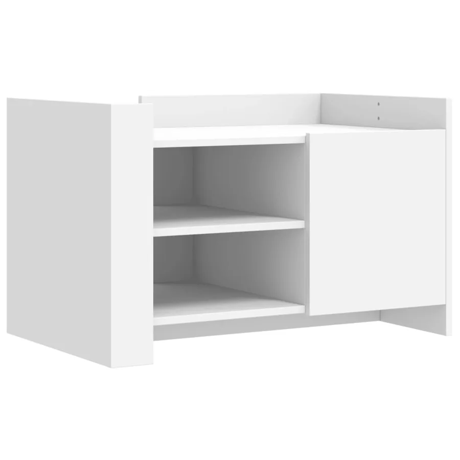 Table basse blanc 80x50x50 cm bois d'ingénierie - 2