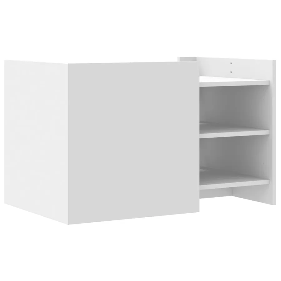 Table basse blanc 80x50x50 cm bois d'ingénierie - 6