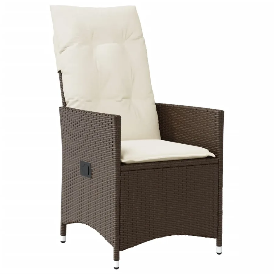 Ensemble de bistro de jardin 9 pcs coussins marron poly rotin - 3