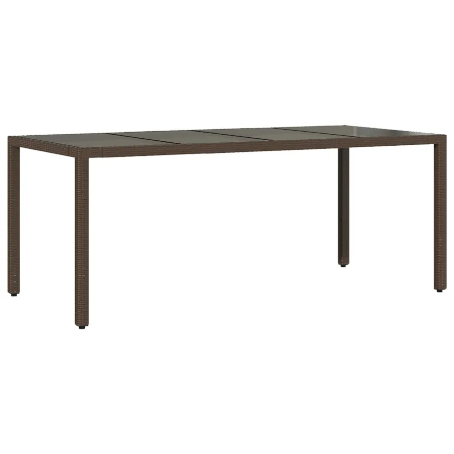 Ensemble à manger de jardin et coussins 9 pcs marron poly rotin - 4