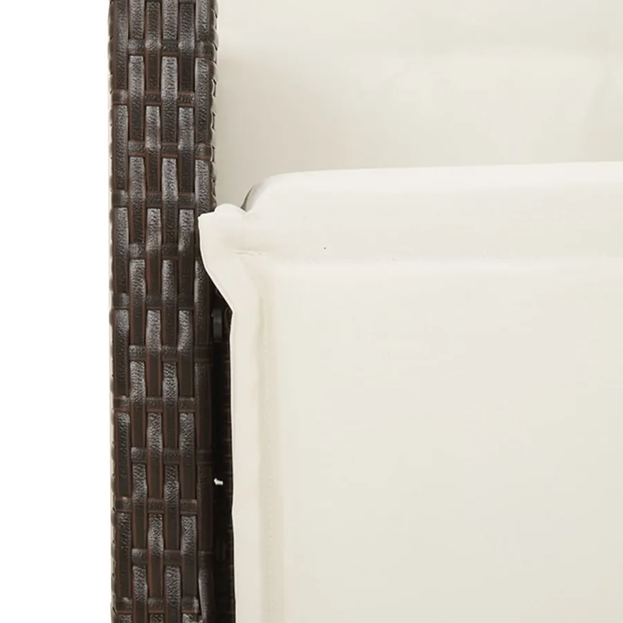 Ensemble de bistro de jardin 5 pcs coussins marron poly rotin - 5