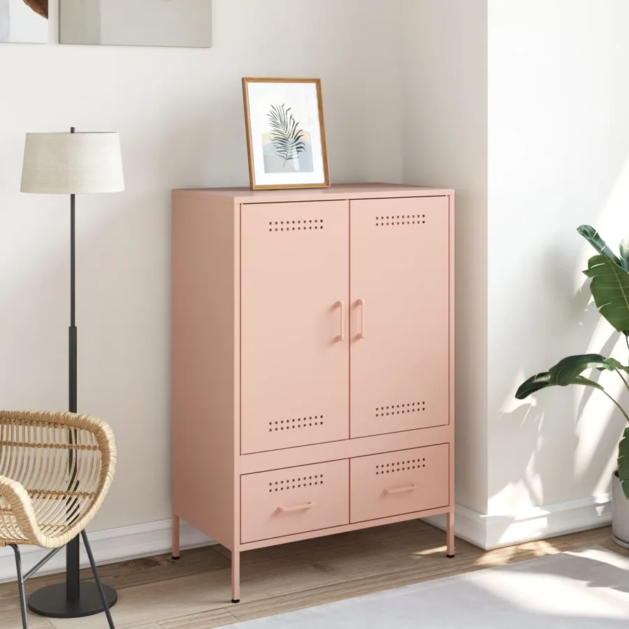 Buffet haut rose 68x39x101,5 cm acier - 3