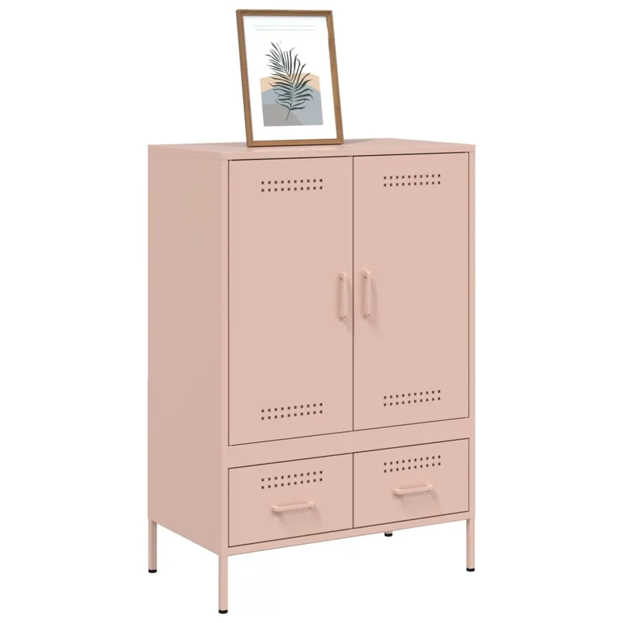 Buffet haut rose 68x39x101,5 cm acier - 4