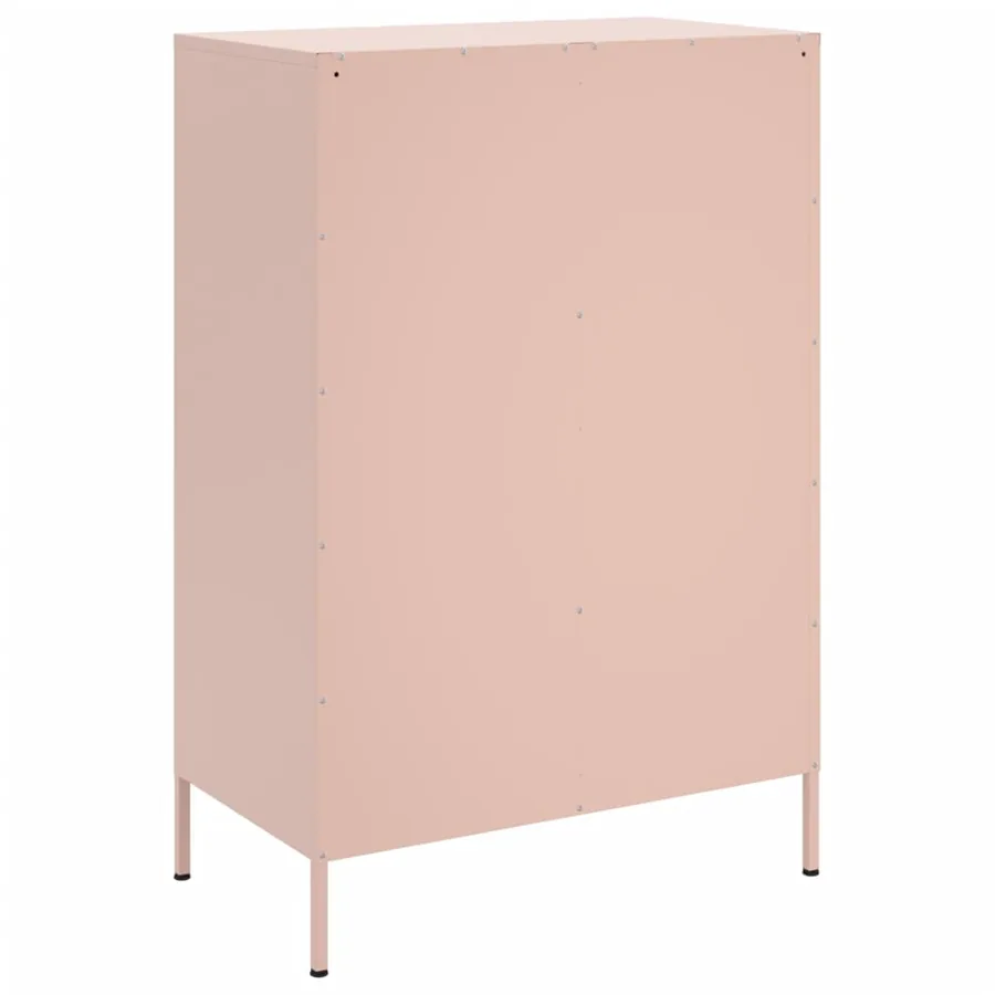 Buffet haut rose 68x39x101,5 cm acier - 8