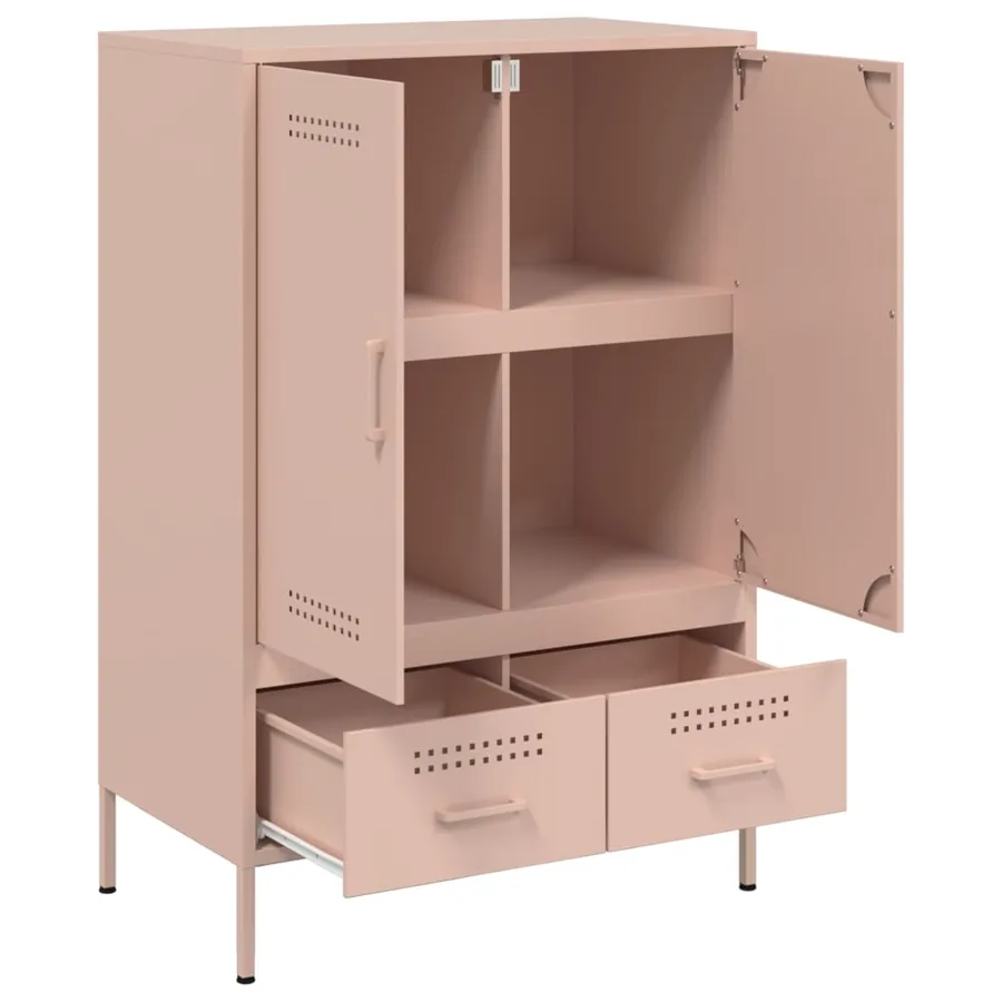 Buffet haut rose 68x39x101,5 cm acier - 9