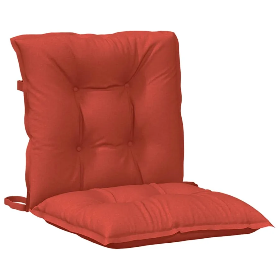 Coussins de chaise à dossier bas lot de 2 rouge mélangé tissu - 5