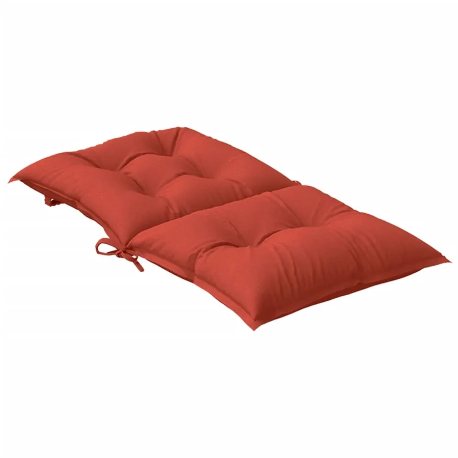 Coussins de chaise à dossier bas lot de 2 rouge mélangé tissu - 6