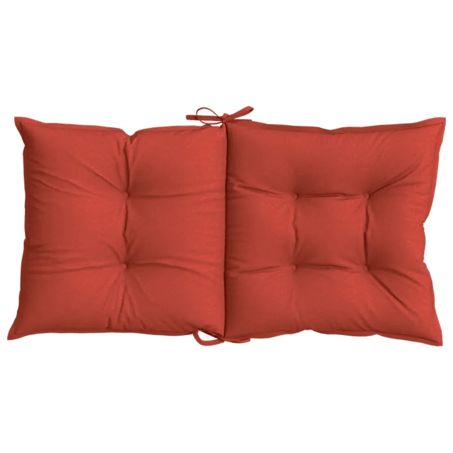 Coussins de chaise à dossier bas lot de 2 rouge mélangé tissu - 7