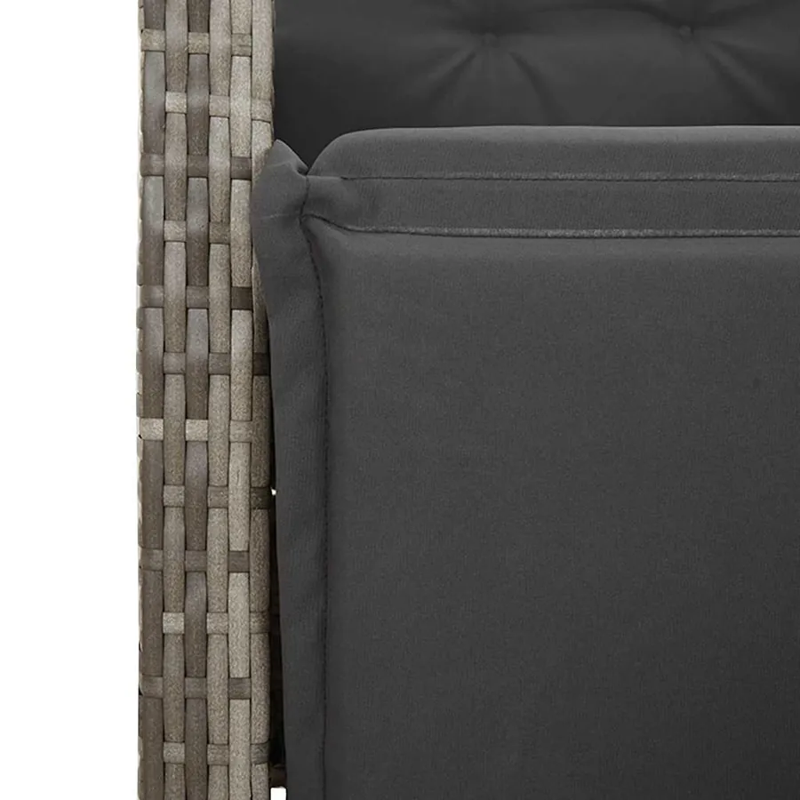 Ensemble de bistro de jardin 11 pcs coussins gris poly rotin - 5