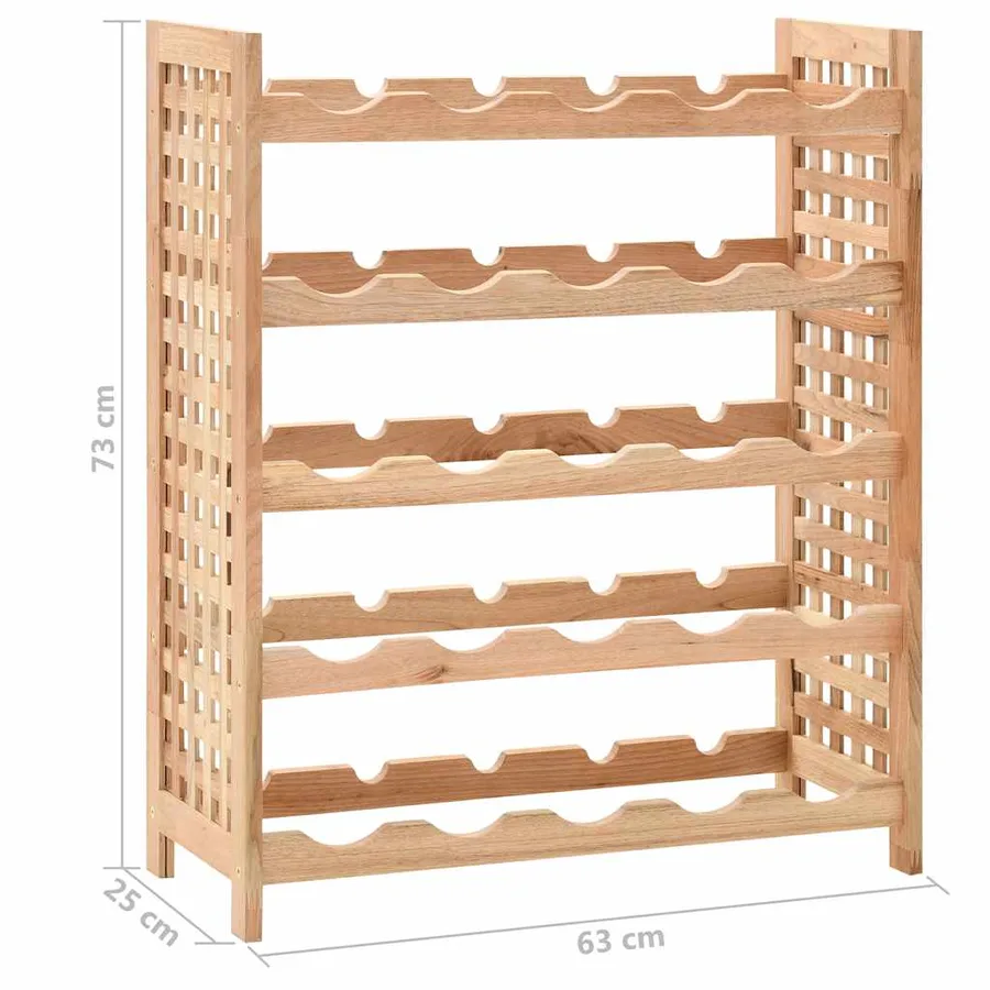 Casier à bouteilles pour 25 bouteilles Bois de noyer 63x25x73cm - 8