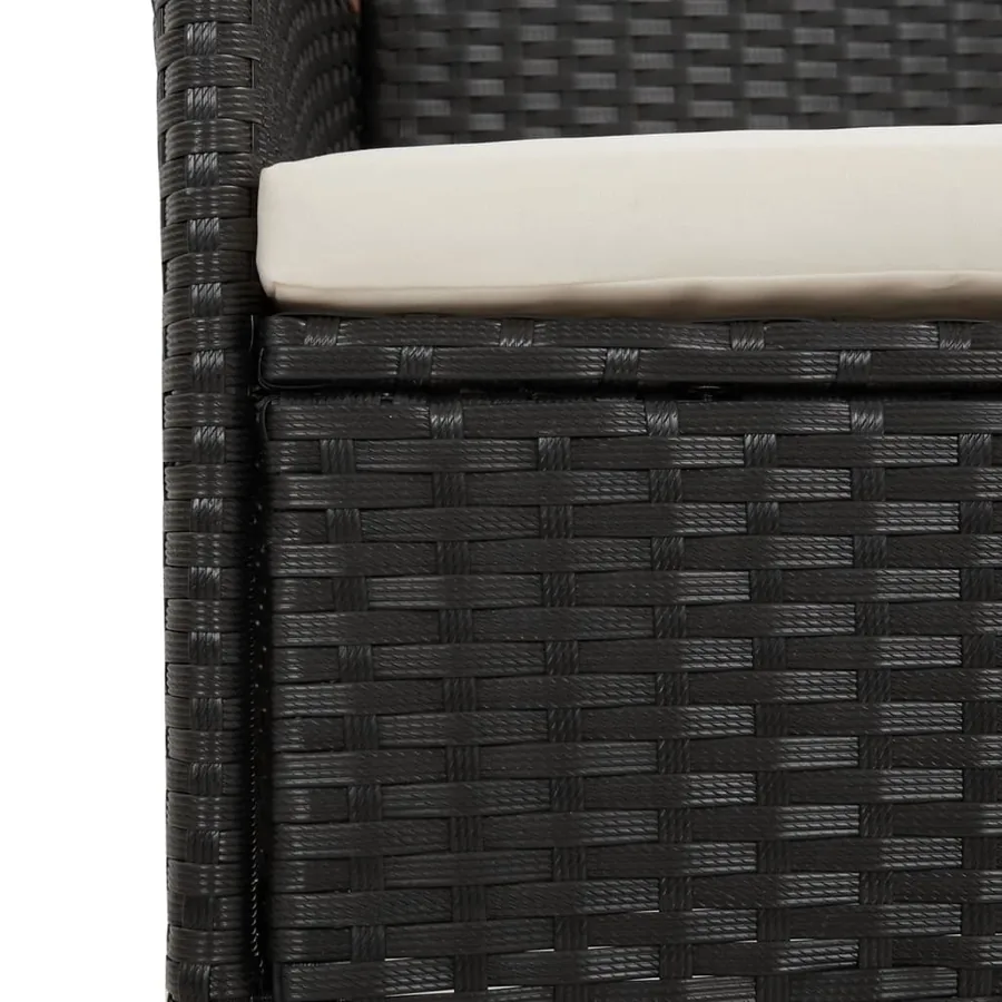 Ensemble à manger de jardin 11 pcs coussins noir résine tressée - 7