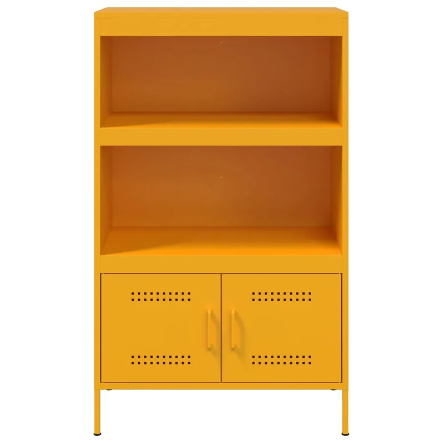Buffet haut jaune moutarde 68x39x113 cm acier - 6