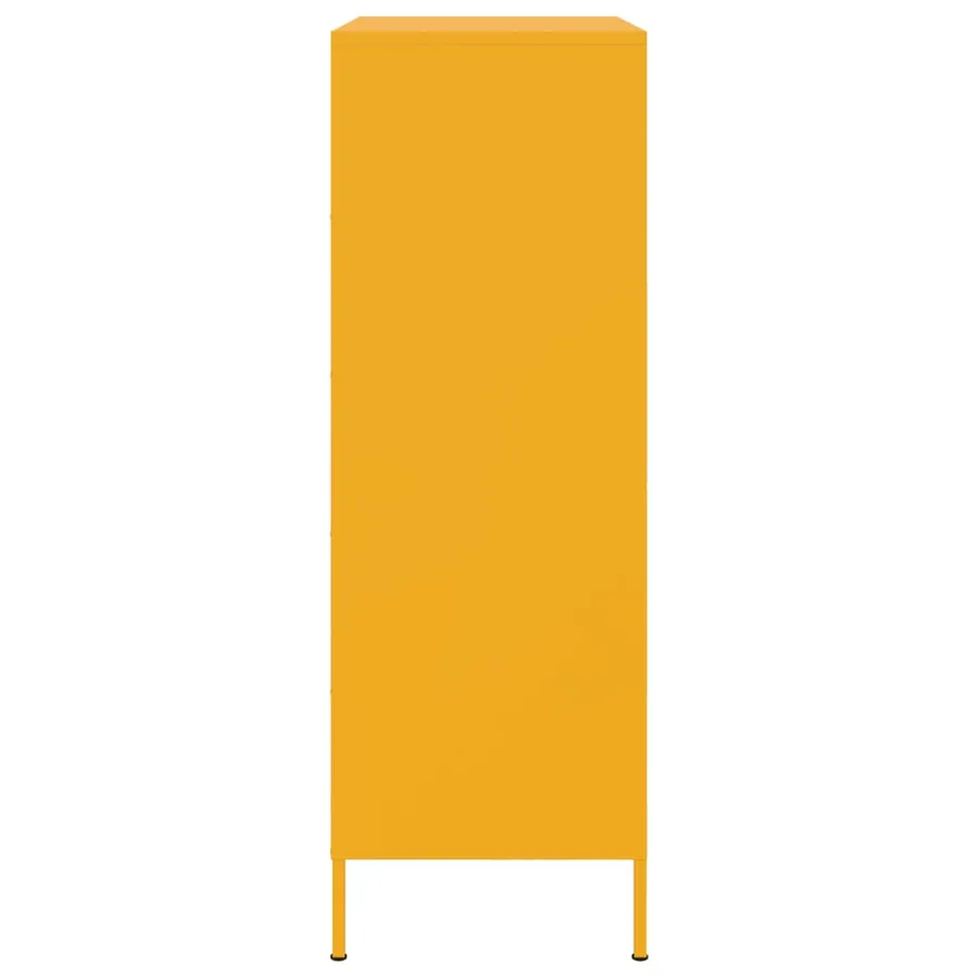 Buffet haut jaune moutarde 68x39x113 cm acier - 7