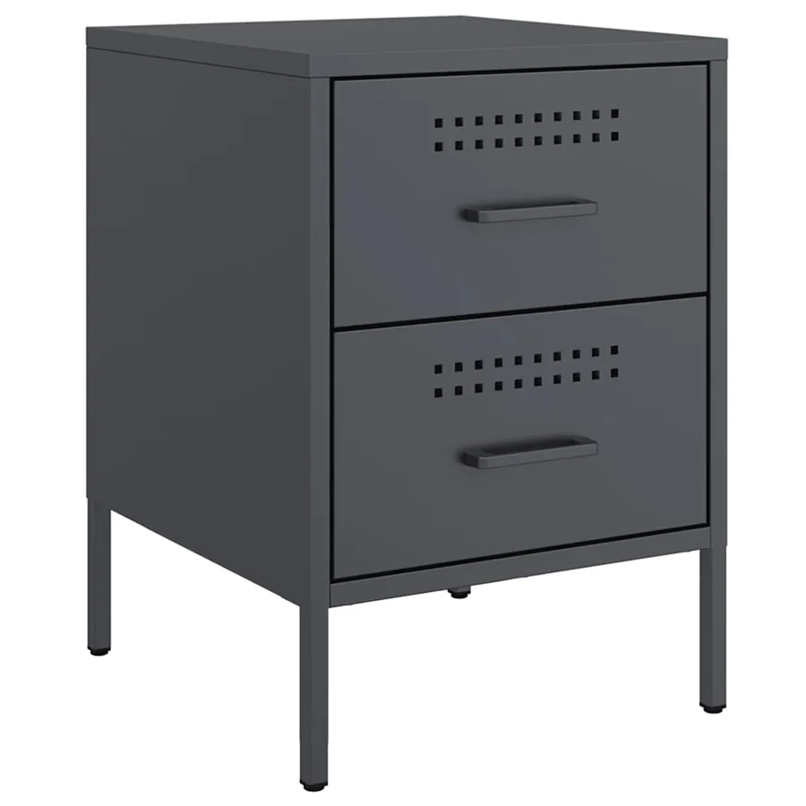 Tables de chevet 2 pcs anthracite 36x39x50,5 cm acier - 5