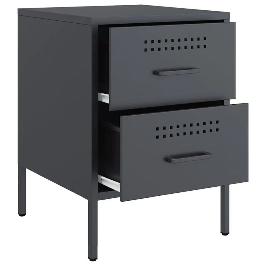 Tables de chevet 2 pcs anthracite 36x39x50,5 cm acier - 9
