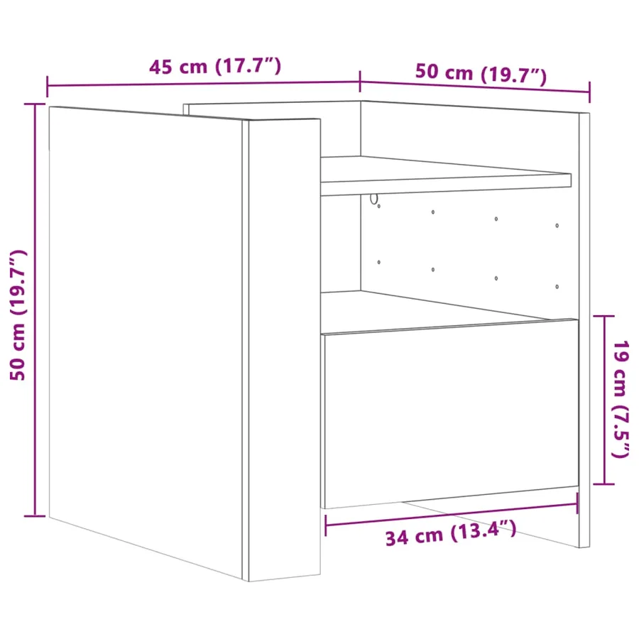 Table de chevet chêne marron 45x50x50 cm bois d’ingénierie - 11