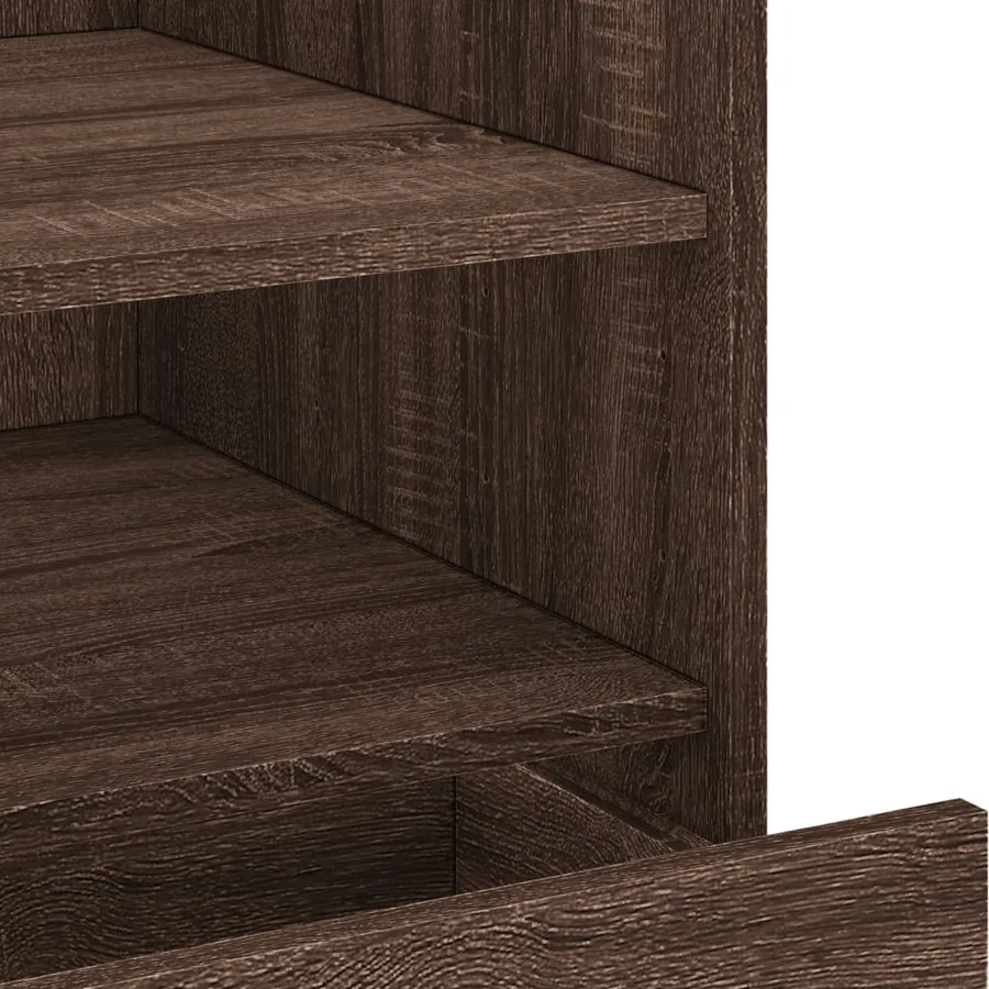 Table de chevet chêne marron 45x50x50 cm bois d’ingénierie - 9