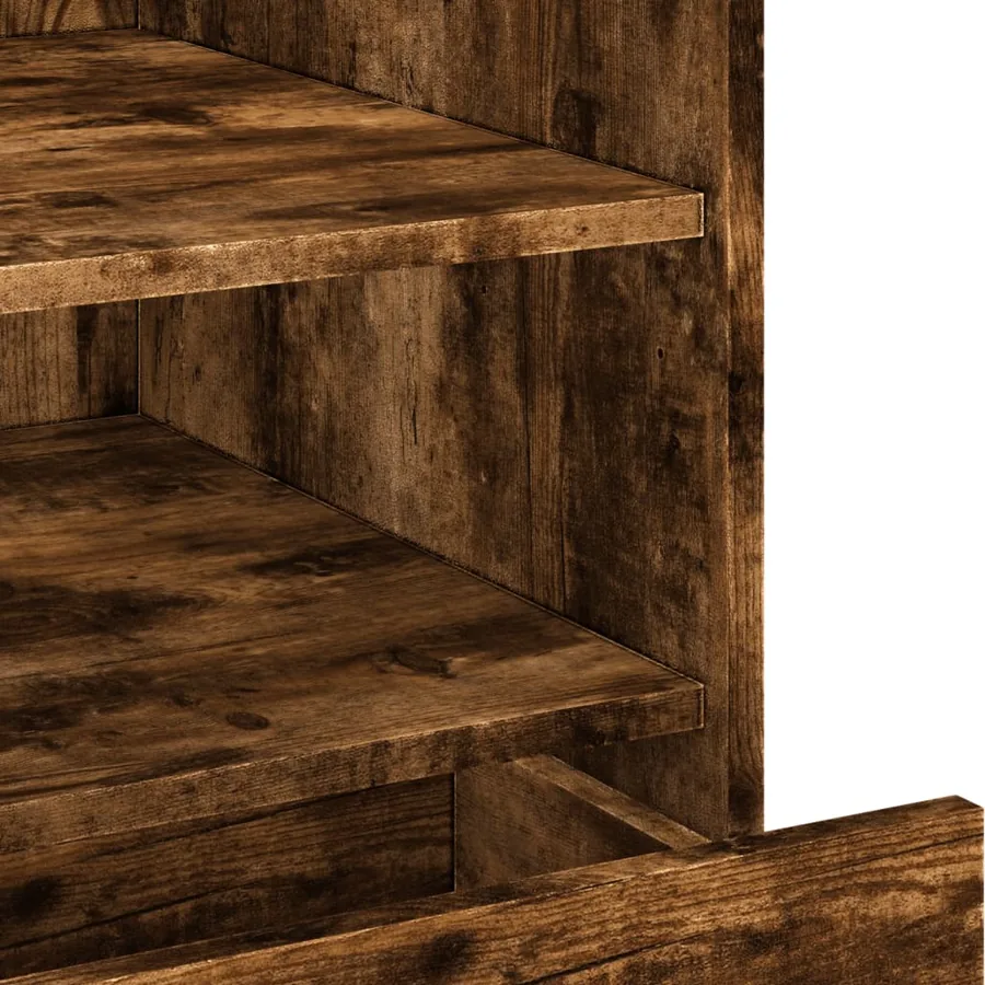 Table de chevet chêne fumé 45x50x50 cm bois d'ingénierie - 9