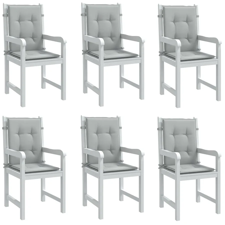 Coussins de chaise à dossier bas lot de 6 gris clair mélangé