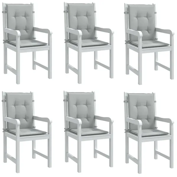 Coussins de chaise à dossier bas lot de 6 gris clair mélangé