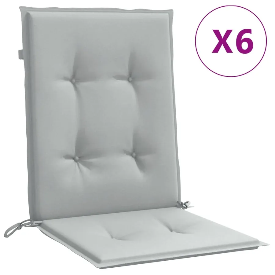 Coussins de chaise à dossier bas lot de 6 gris clair mélangé - 2