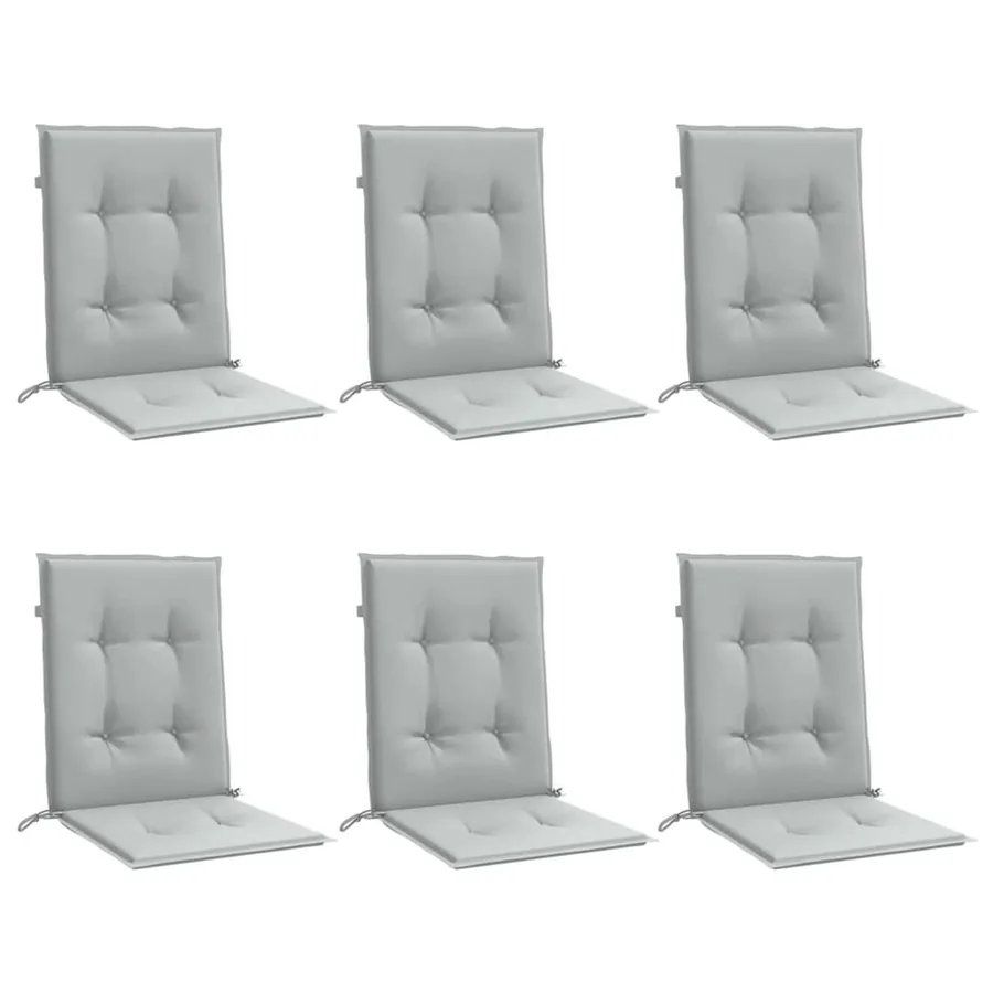 Coussins de chaise à dossier bas lot de 6 gris clair mélangé - 4