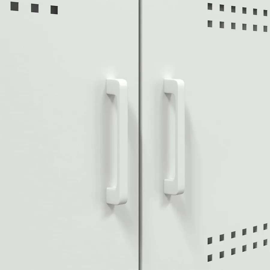 Meuble TV blanc 68x39x50,5 cm acier - 11