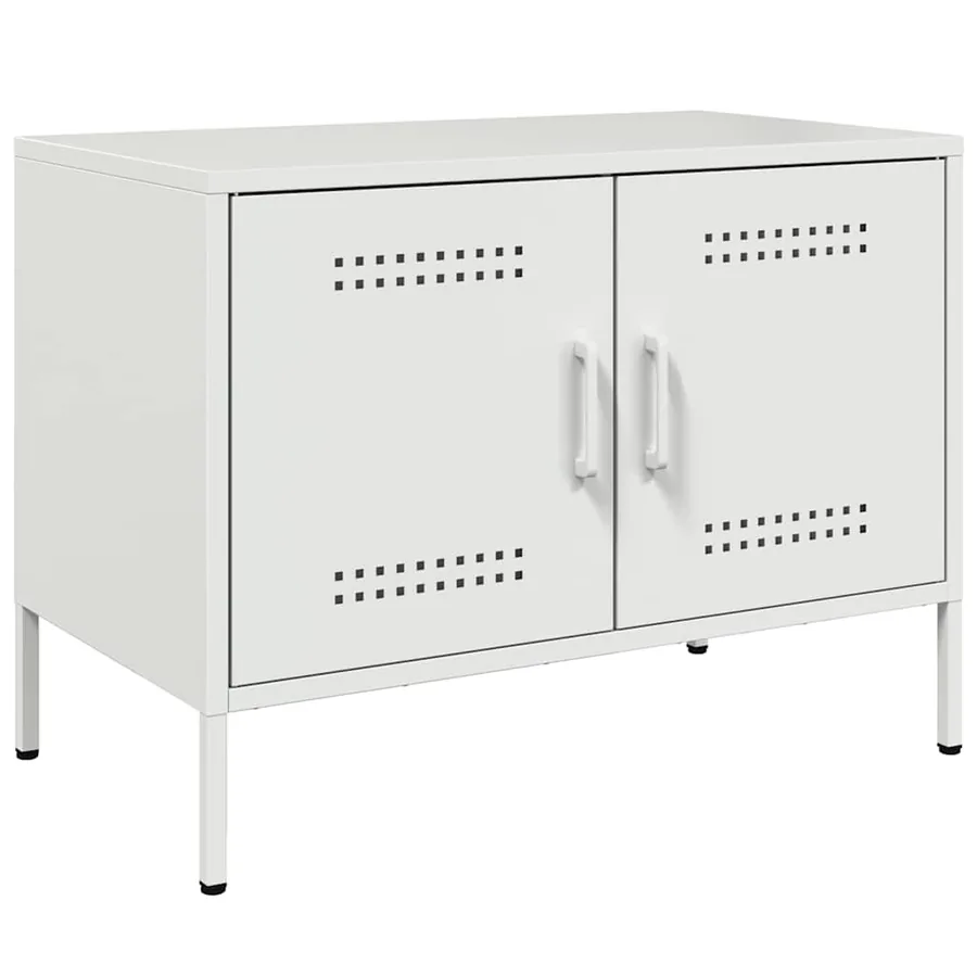 Meuble TV blanc 68x39x50,5 cm acier - 2