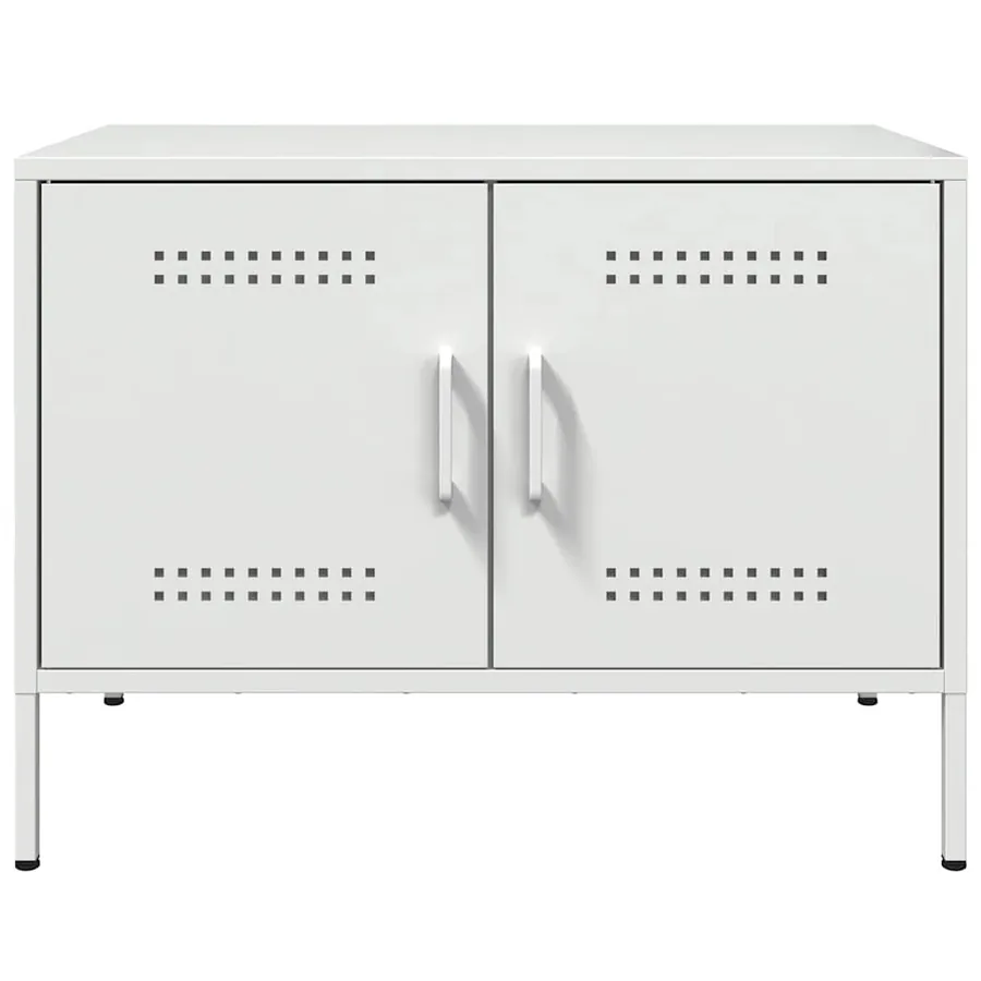 Meuble TV blanc 68x39x50,5 cm acier - 6