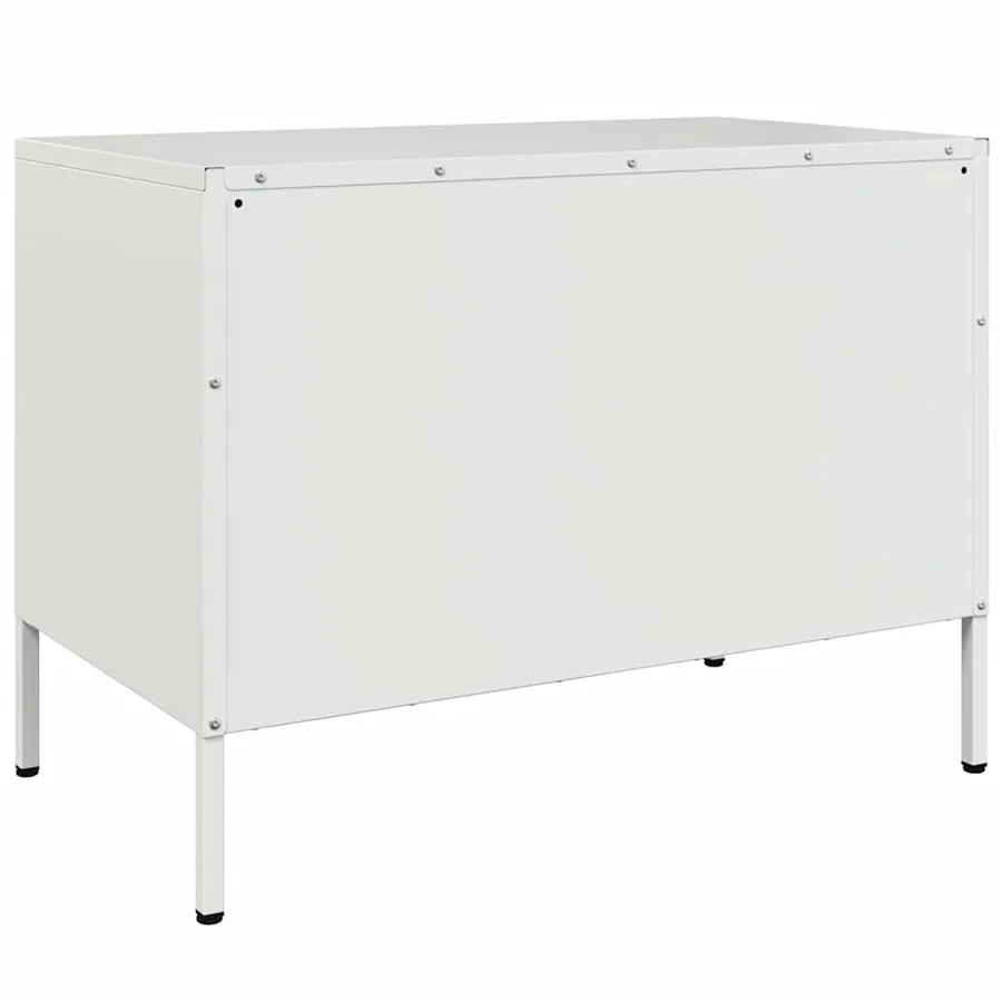 Meuble TV blanc 68x39x50,5 cm acier - 8