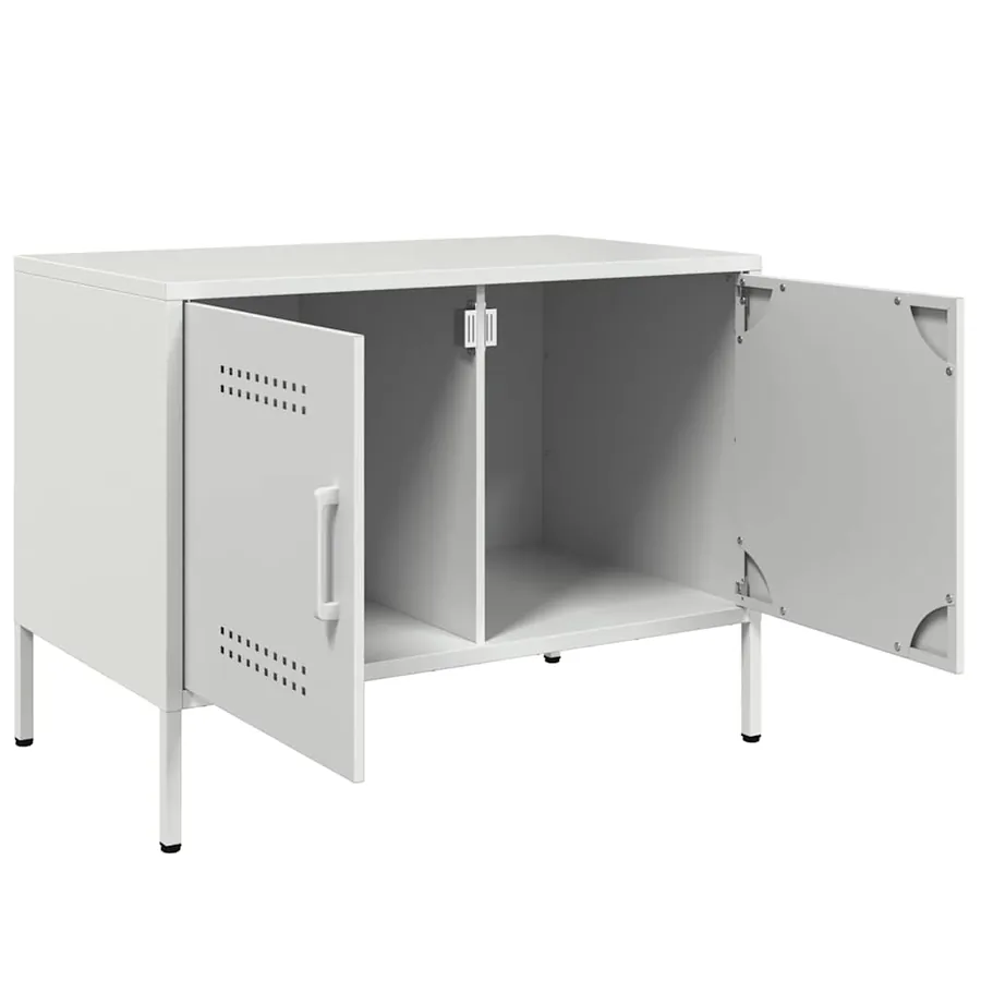 Meuble TV blanc 68x39x50,5 cm acier - 9