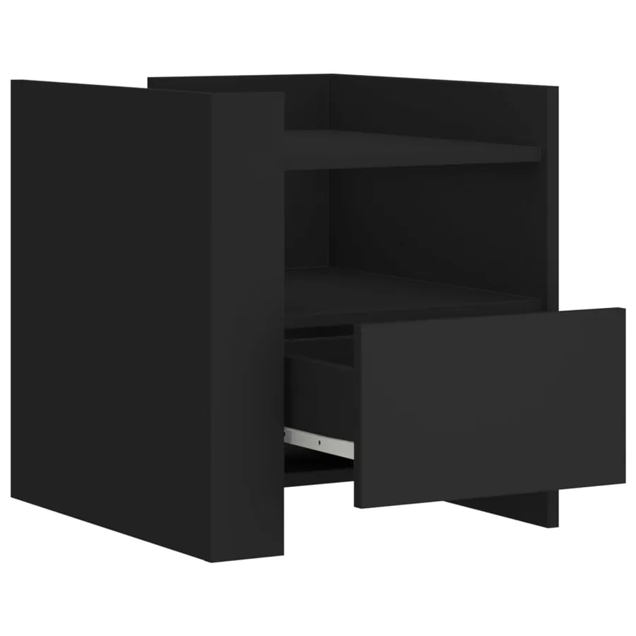 Table de chevet noir 45x50x50 cm bois d’ingénierie - 7