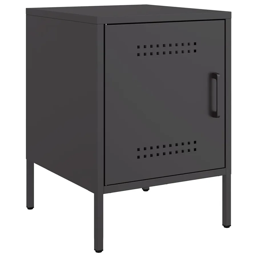 Table de chevet noir 36x39x50,5 cm acier - 2