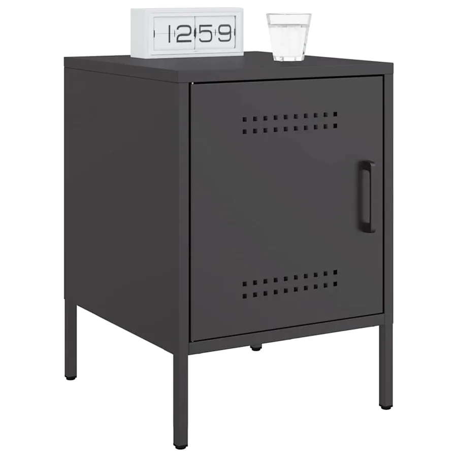 Table de chevet noir 36x39x50,5 cm acier - 4