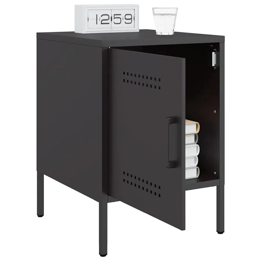 Table de chevet noir 36x39x50,5 cm acier - 5