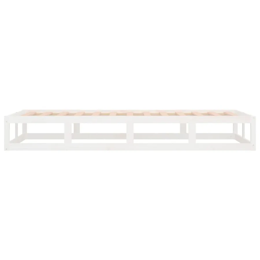 Cadre de lit sans matelas blanc 100x200 cm bois massif - 7