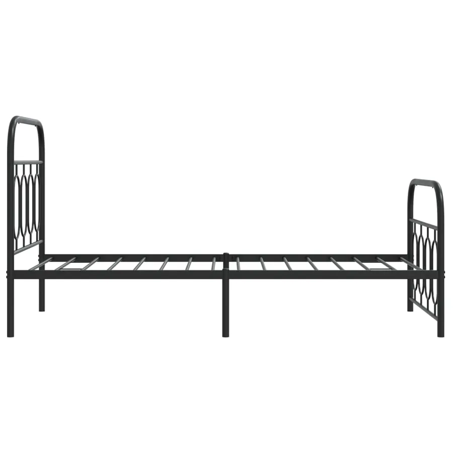 Cadre de lit métal sans matelas avec pied de lit noir 90x200 cm - 5