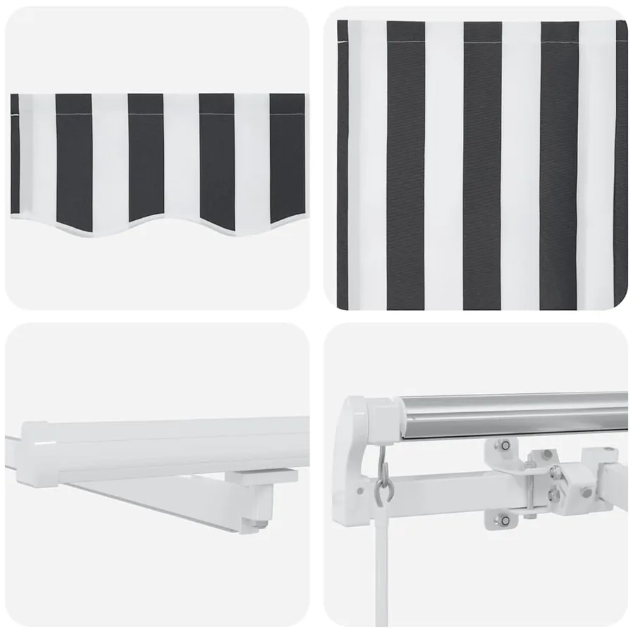 Auvent manuel rétractable avec LED anthracite blanc 500x300 cm - 11