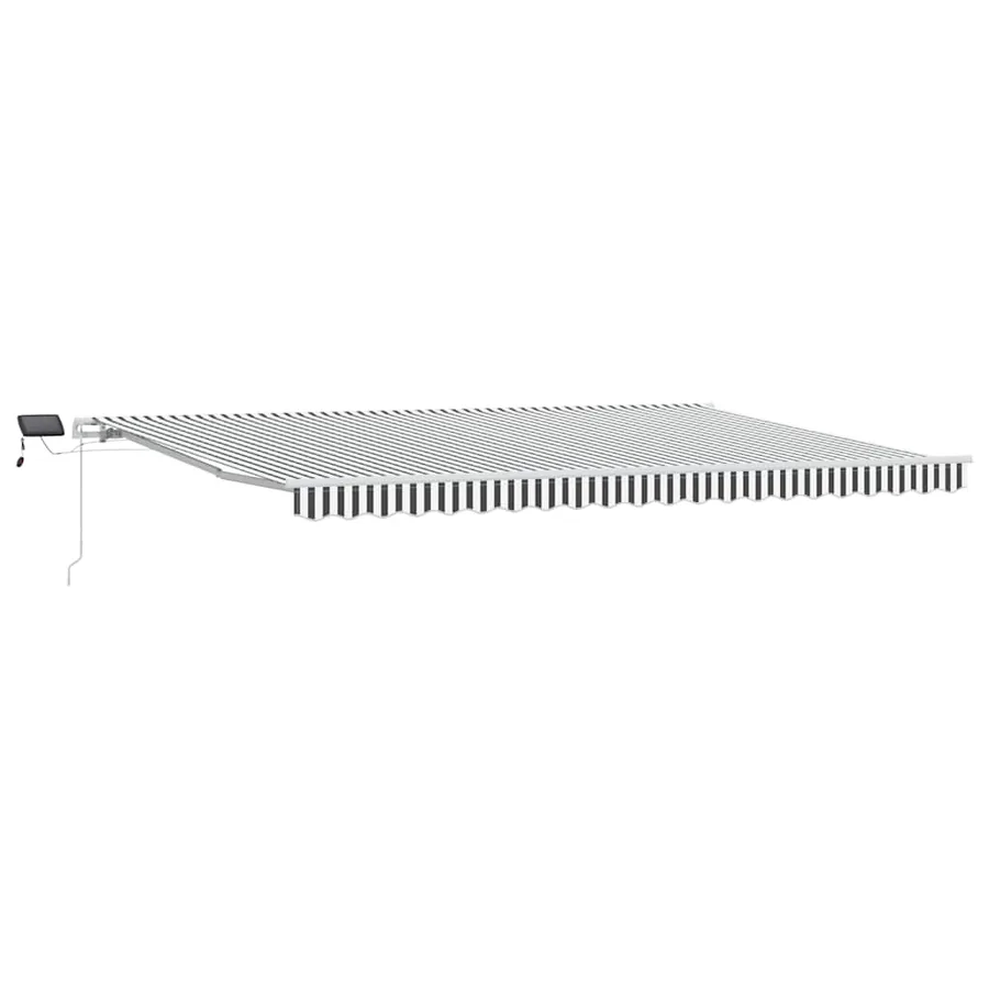 Auvent manuel rétractable avec LED anthracite blanc 500x300 cm - 2